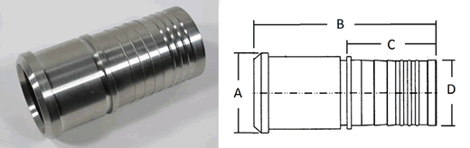 Female Bevel Sear End with Hose Shank