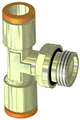 Malone / Male Branch Tee - Tube to BSPP - Live Swivel