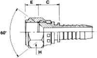 Metric Komatsu Swivel Female 60 Degree Cone