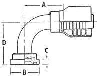 SAE 6000 PSI Code 62 Flange 90° Elbow