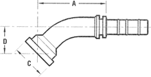 SAE 3000 PSI Code 61 Flange 45° Elbow-One Piece