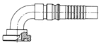 O-Ring Flange 90° Bent Tube Code 61 SAEJ 518 / Interlock Spiral Hose Inserts