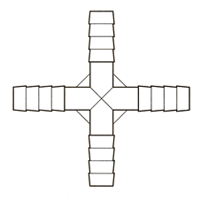 Plastic Barbed Fittings and Hose Nipples / 4-Way Connector