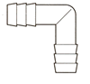 Plastic Barbed Fittings and Hose Nipples / Barbed 90° Elbow