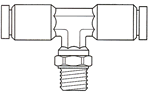 Brass Push-To-Connect Fittings / Swivel Male Branch Tee