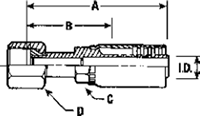 STRAIGHT WITH FEMALE SWIVEL, O-RING FACE SEAL	  