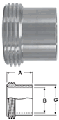 Heavy Tank Spud Threaded Bevel Seat Ferrules - 15W