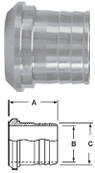 Plain Bevel Seat Rubber Hose Adapters - 14AHR