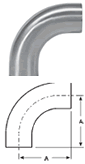 90° Buttweld Elbows with Tangents, no. 7 finish - B2S