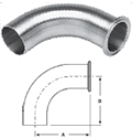 90° Clamp x Buttweld Elbows, no. 7 finish - B2CM