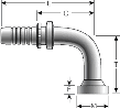 Gates Caterpillar Style O-Ring Flange - 90° Bent Tube