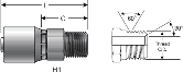 Gates 1¼ Inch Special One-Piece Couplings - Male Pipe (NPTF - 30° Cone Seat)