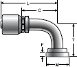 Gates 1¼ Inch Special One-Piece Couplings - Code 61 O-Ring Flange - 90° Bent Tube