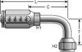 Gates Code 61 O-Ring Flange - 45° Bent Tube (for SAE100R13)