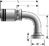 Gates Code 61 O-Ring Flange - 90° Bent Tube (for SAE100R13)