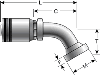 Gates Code 62 O-Ring Flange Heavy - 60° Bent Tube (for SAE100R13)