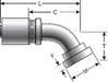 Gates Code 61 O-Ring Flange - 67½° Bent Tube GL