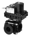 Banjo / 3 Way Electric Valves 1 1/2 and 2 inch Threaded W/Flanged Inlet