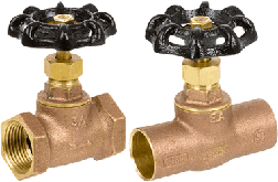Series 132L and 142L Brass Straight Stop with Stuffing Box
